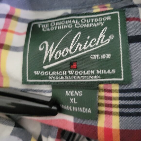 Vintage Woolrich Button Up Shirt Mens Size XL Plaid Short Sleeve Cotton - Picture 4 of 5